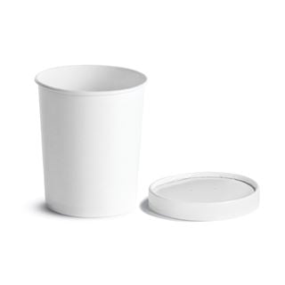 16 oz. White Paper Food Container and Lid Combo, Pack of 250